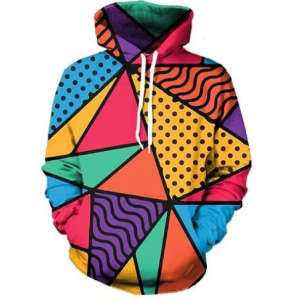 Hoodie dengan motif geometric
